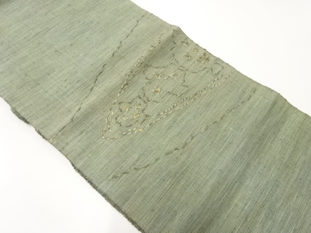 JAPANESE KIMONO / ANTIQUE NAGOYA OBI / SILK / HAND WOVEN TSUMUGI / ABSTRACT PATTERN